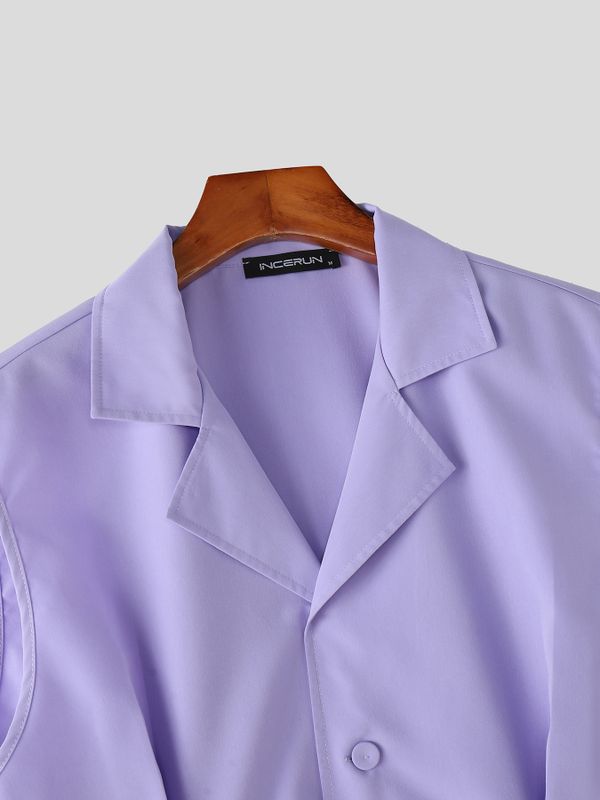 Men's Solid Color Two Pieces Outfit SKUL57805