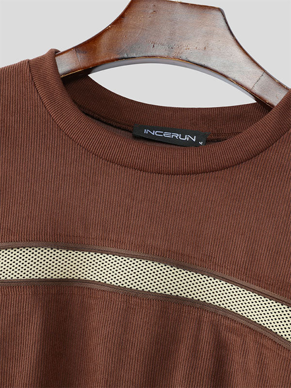 Mens Solid Color Zipper Short Sleeve T-Shirt SKUL17861