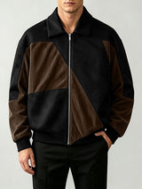 Men's Colorblock Corduroy Long Sleeve Jacket SKUL30494