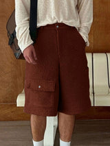 Men's Teddy Fleece Textured Casual Short SKUL29709