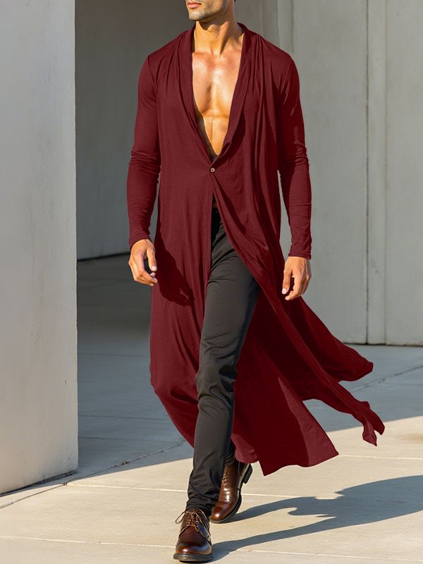 Men's Solid Casual Long Sleeve Shirt SKUL33874