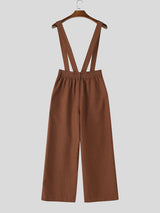 Men's Solid Color Casual Textured Overall SKUL65911