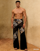 Men's Leopard Print Lace Wide-Leg Pant SKUL66102
