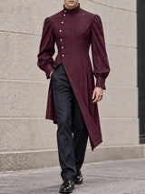 [Pre-order] en's Avant-Garde Deconstructed Stage Runway Asymmetric Hem Stand Collar Shirt SKUL89235
