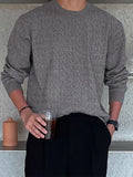 Mens Cable Knit Solid Casual Pullover Sweater SKUK39978