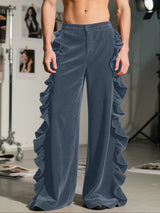 Men's Ruffled Patchwork Casual Pant SKUL29567