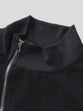Mens Solid Double Zip Design Pullover Sweatshirt SKUK31112