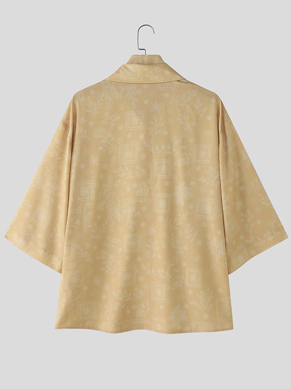 Men's Striped Lace Print Half Sleeve Shirt SKUL40707