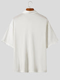 Mens Solid Texture Fringe Patchwork Cotton Shirt SKUK13163
