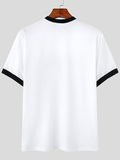 Mens Panda Print Patchwork Short Sleeve T-Shirt SKUK13577