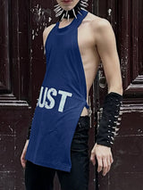 Men's Letter Print Back Tie Tank SKUL51840