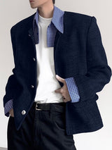 Men's Faux Two-Piece Striped Long Sleeve Jacket SKUL34037