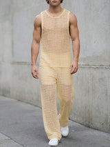 Men's Hollow Out Crochet Mesh Two Pieces Outfit SKUL60175