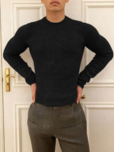 Men's Back Cutout Long Sleeve T-shirt SKUL44012