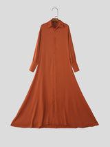 Men's Solid Color Floor-Length Long Hem Long Sleeve Cardigan SKUL28134