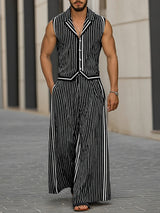 Men's Striped Colorblock Casual Two Pieces Outfit SKUL24745