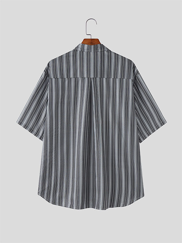 Men's Tie Print Casual Short Sleeve Shirt SKUL26907