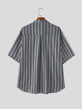 Men's Tie Print Casual Short Sleeve Shirt SKUL26907