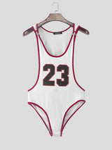 Men's Number 23 Print Colorblock Sleeveless Bodysuit SKUL17999