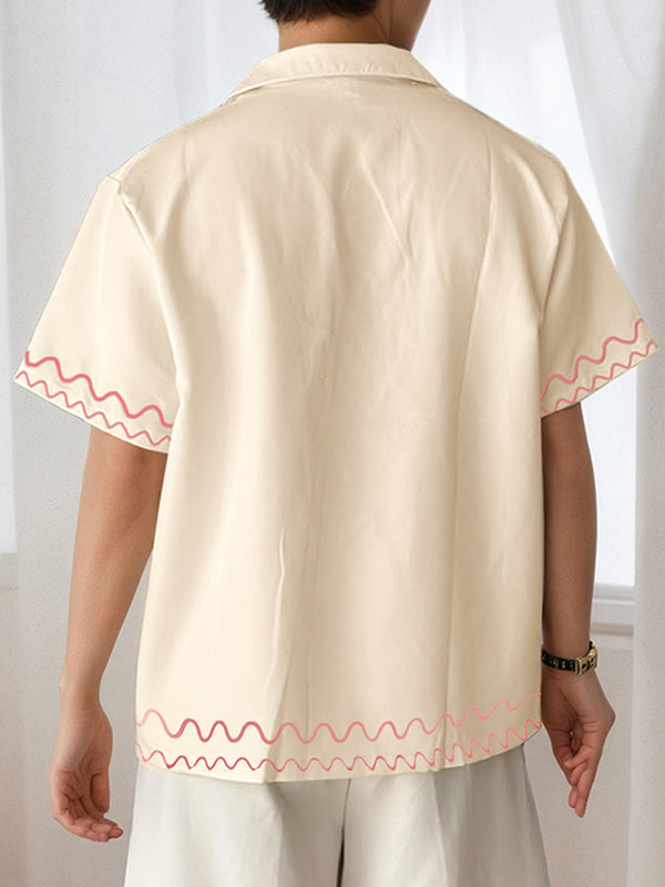 Mens Graffiti Print Short Sleeve Shirt SKUL12955