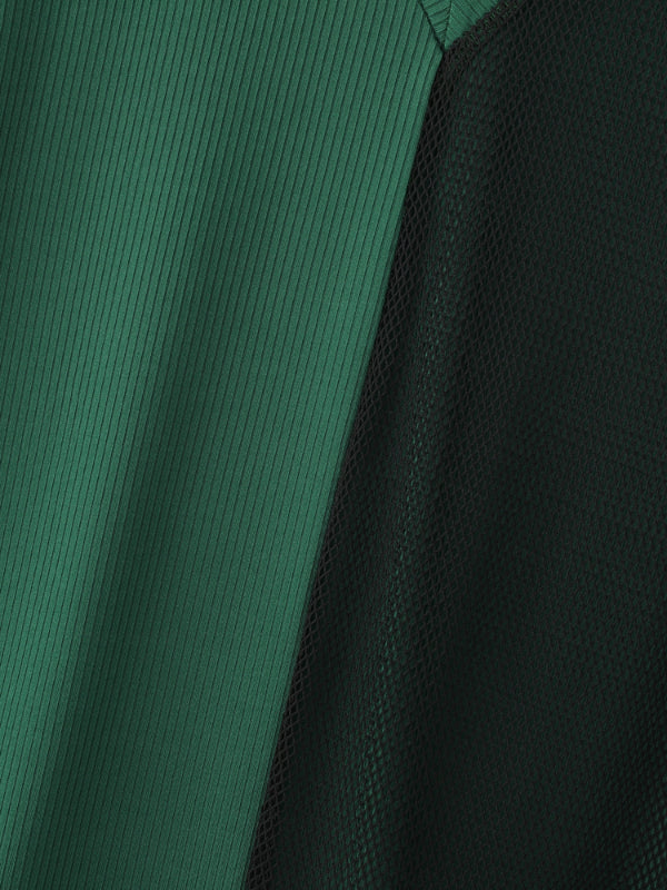 Mens Sheer Mesh Patchwork Contrast V-Neck Tank SKUL16759