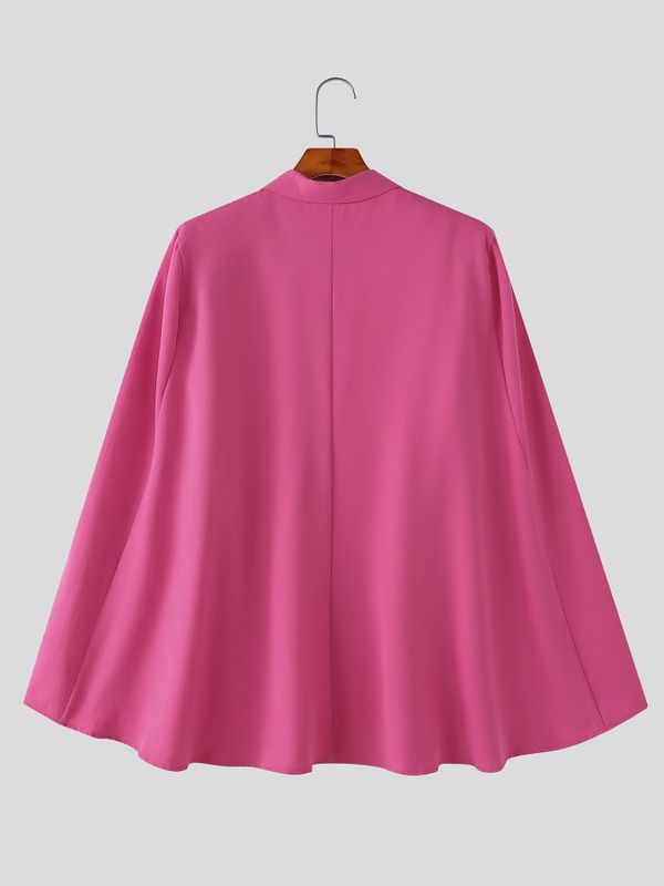 Men's High Street Wear Cape Sleeve Single Button Fashion Cloak SKUL68348