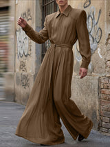 Men's Solid Color Semi Sheer Jumpsuit SKUL50098