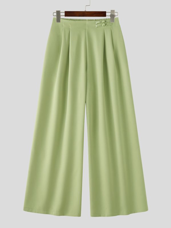 Men's Casual Frog Button High Waist Pant SKUL58742