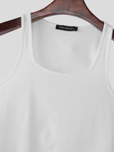 Men's Solid Color Slim Fit U Neck Sleeveless Bodysuit SKUL21034