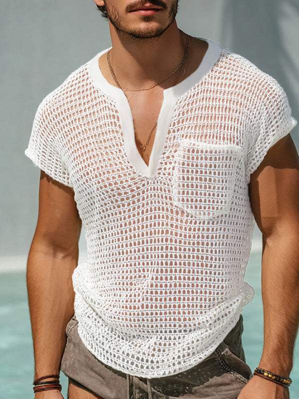 Men's Sheer Mesh Short Sleeve T-Shirt SKUL20260