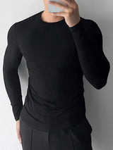Men's Stretch Slim Fit Base Layer Long Sleeve T-Shirt SKUL35285