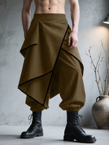 Men's Solid Color Irregular Hem Casual Pant SKUL31522