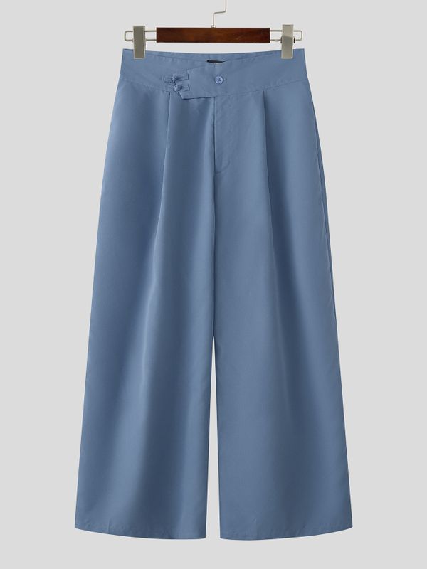 Men's Solid Color Diagonal Waist Casual Pant SKUL61030