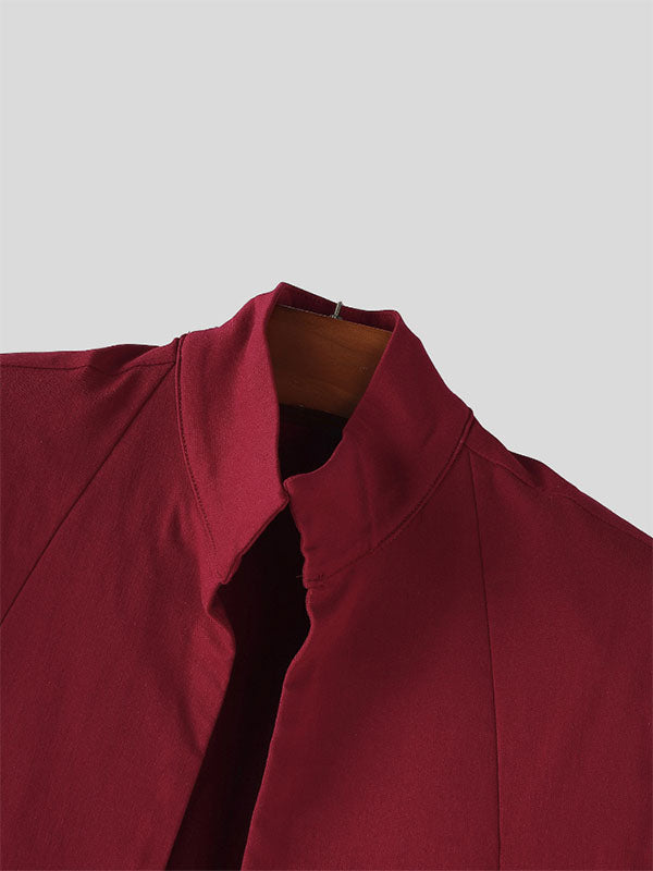 Mens Solid Color Slim Fit Long Sleeve Cardigan SKUL24591