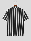 Mens Striped Casual Short Sleeve Two Pieces Outfits SKUK55973