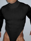 Mens Cable Knit Solid Long Sleeve Bodysuit SKUK42221