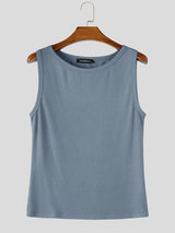 Men's Hardcore Bodybuilding Muscle Fit Ribbed Knit Crew Neck Tank SKUL68063