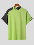 Mens Two Tone Patchwork Short Sleeve T-Shirt SKUK14461