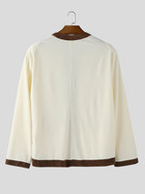 Men's Contrast Edge Casual Long Sleeve Jacket SKUL26067