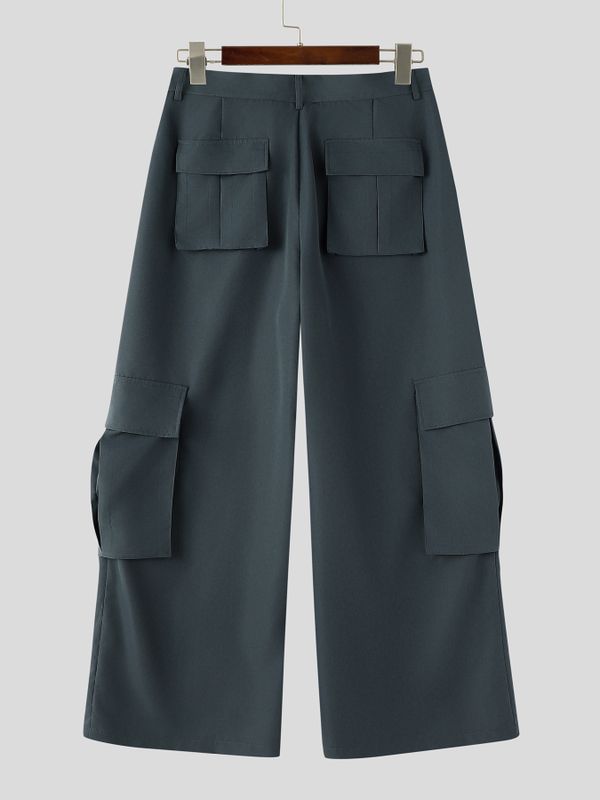 Men's Avant-Garde Minimalist Oversized Wide Leg Flared Cargo Pant SKUL66133