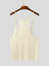 Men's Metal Ring Patchwork Cowl Neck Tank SKUL17912