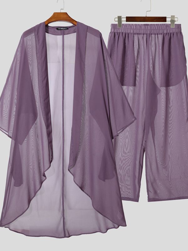 Men's Chiffon Sheer Two Pieces Outfit SKUL39033