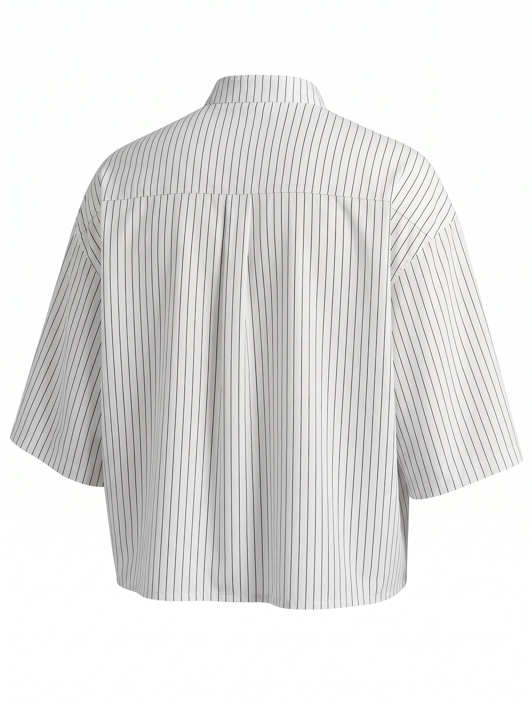 Men's 3D Floral Patchwork Striped Half Sleeve Shirt SKUL63257