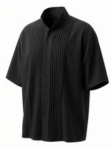 Men's Avant-Garde Accordion-Pleated Batwing Shirt SKUL50543