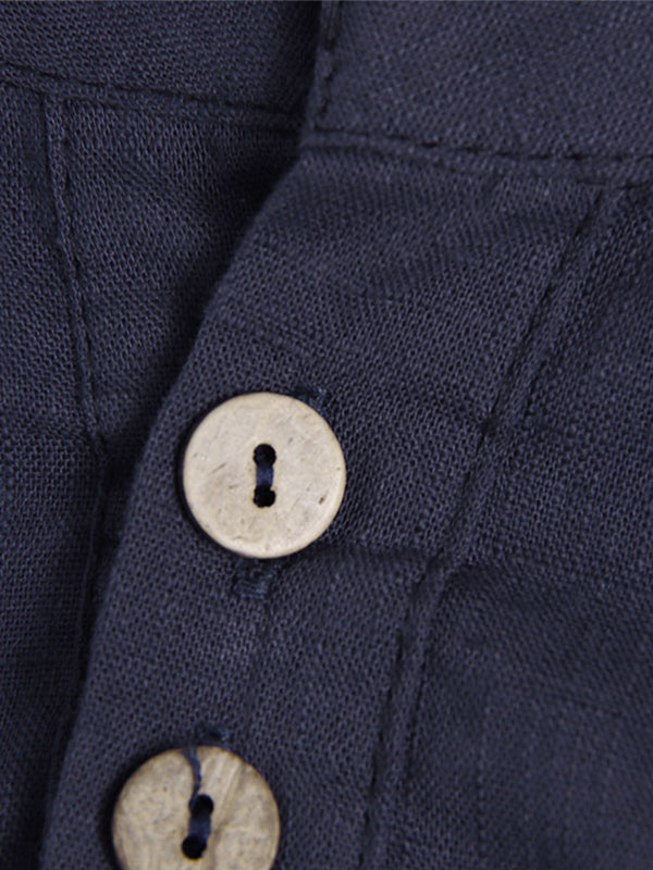 Men's Stand-up Collar Mid-length Long Sleeved Shirts SKUA53799 – INCERUNMEN