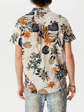 Chemises de plage à manches courtes à imprimé floral pour hommes SKUD96497