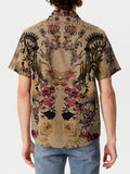 Mens Ethnic Print Cotton Short Sleeve Shirt SKUH54797