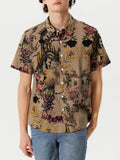 Mens Ethnic Print Cotton Short Sleeve Shirt SKUH54797