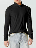 Mens High Neck Casual Long-sleeved Sweater SKUI34306