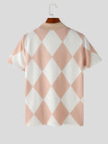 Mens Argyle Pattern Short Sleeve Knit T-shirt SKUJ92144